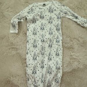White Rocket Print Baby Sleep Gown